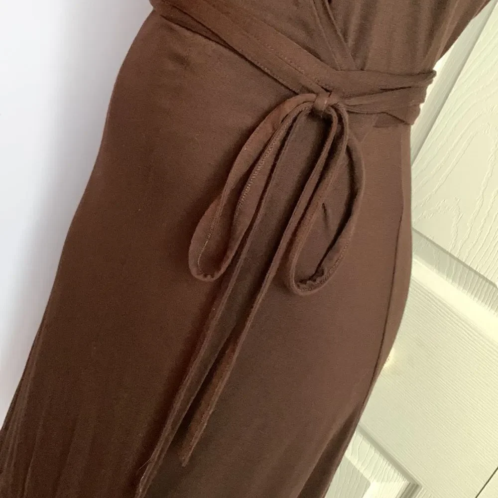 J. Crew Wrap Dress Midi Casual Dressy Party Dinner S Mocha